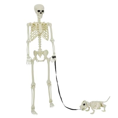 Halloween-skjelettsett 2 stk. hvit 155 x 38,5 cm