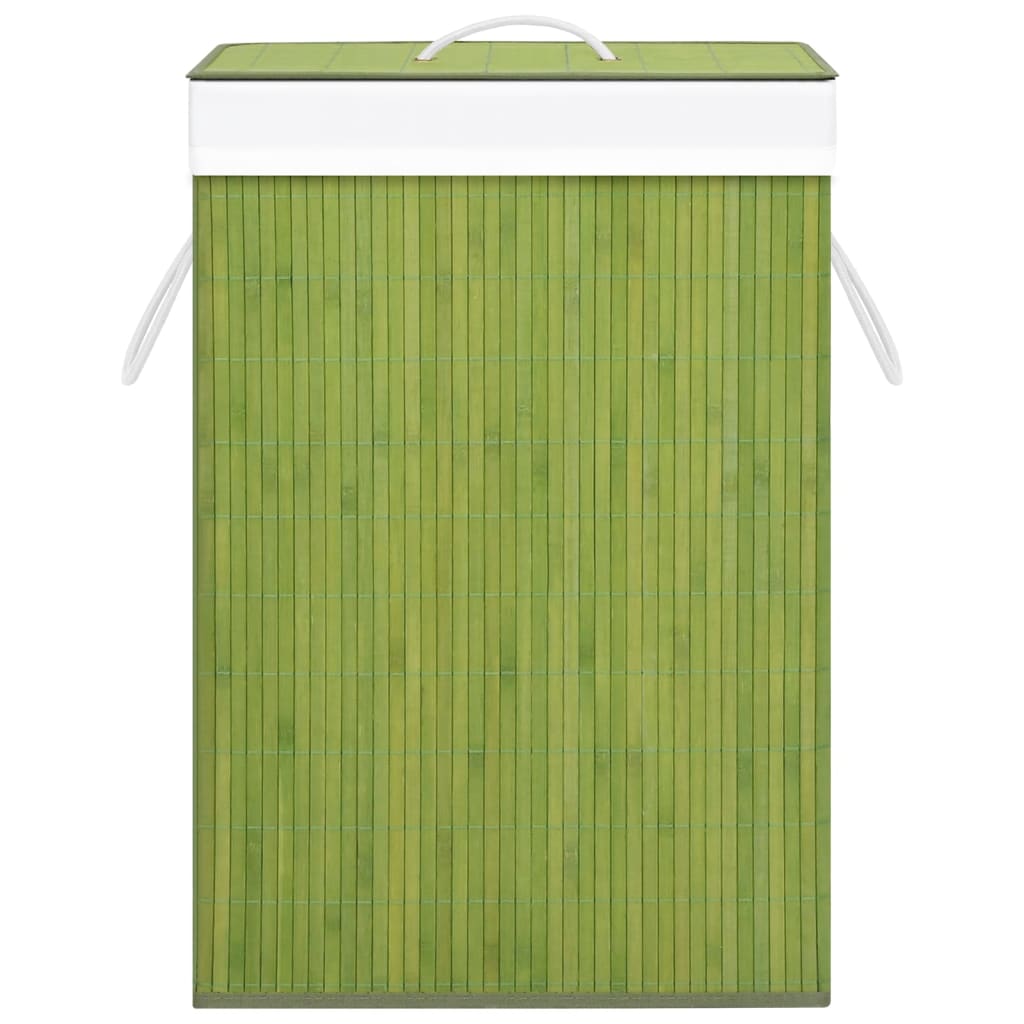 vidaXL Skittentøyskurv med enkelt seksjon bambus grønn