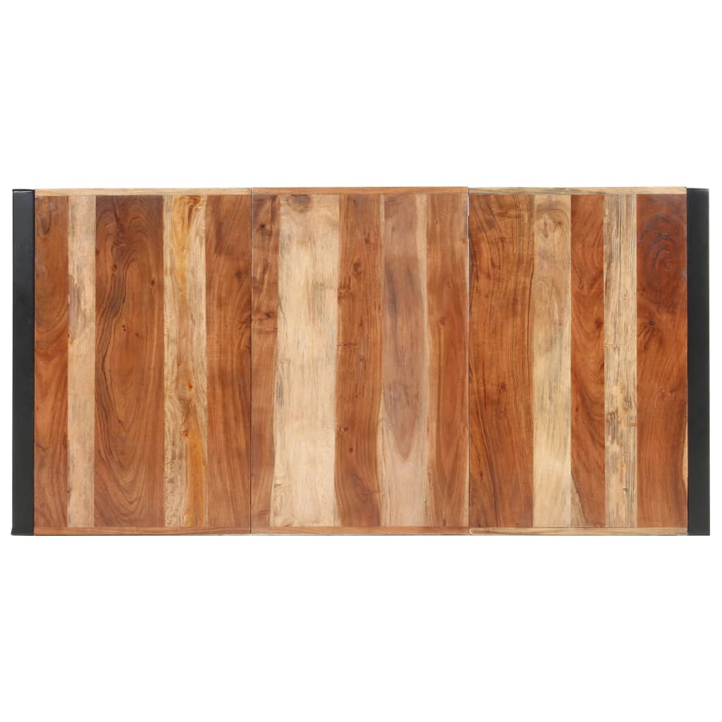 vidaXL Spisebord 160x80x75 cm heltre med overflate av indisk rosentre