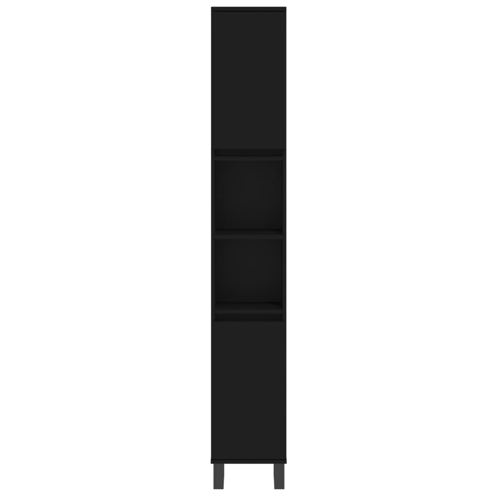 vidaXL Baderomsskap svart 30x30x190 cm konstruert tre