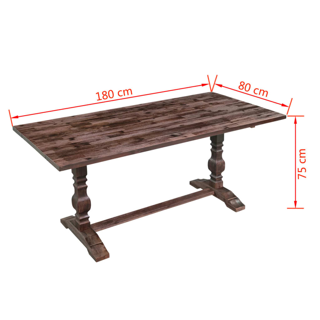 vidaXL Sammenleggbart bord massivt akasietre 180x80x75 cm