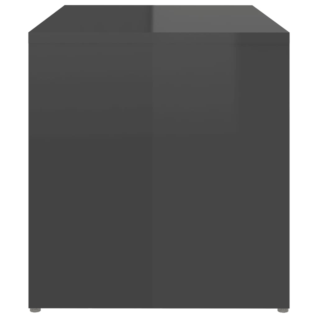 vidaXL Sidebord høyglans grå 59x36x38 cm sponplate