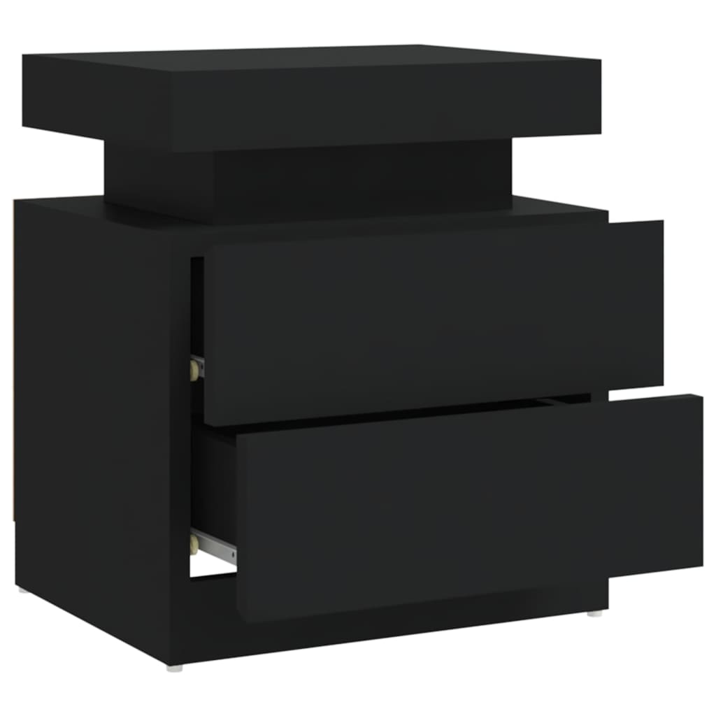 vidaXL Nattbord svart 45x35x52 cm sponplate