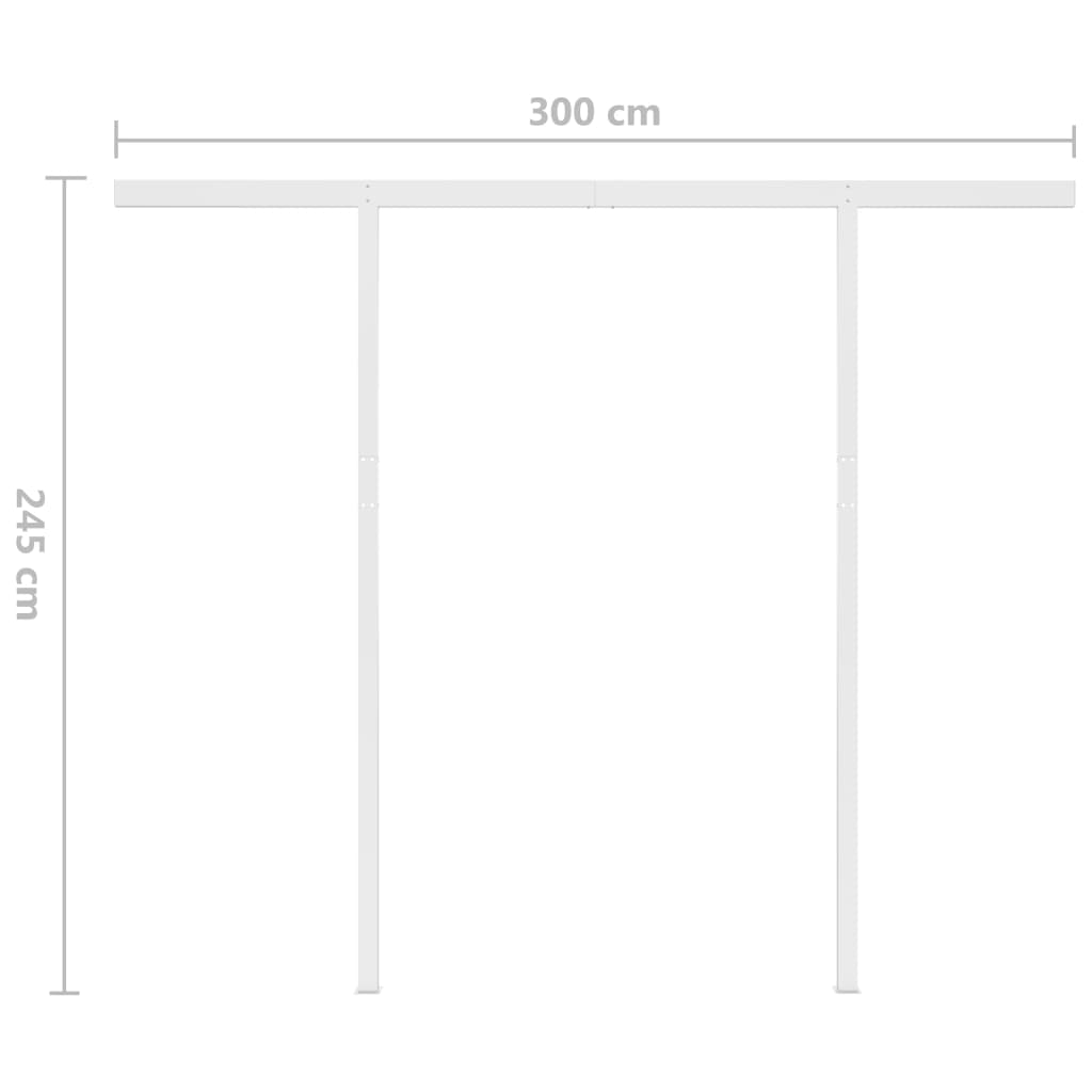 vidaXL Automatisk uttrekkbar markise med stolper 3,5x2,5 m kremhvit