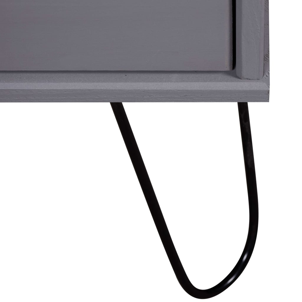 vidaXL Nattbord grå 45x39,5x57 cm heltre furu