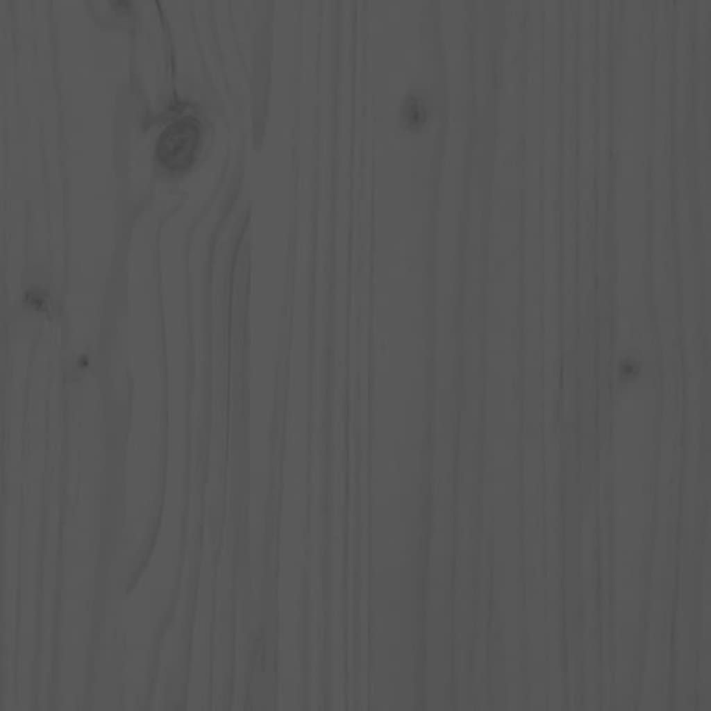vidaXL Sengegavl grå 144x3x81 cm heltre furu
