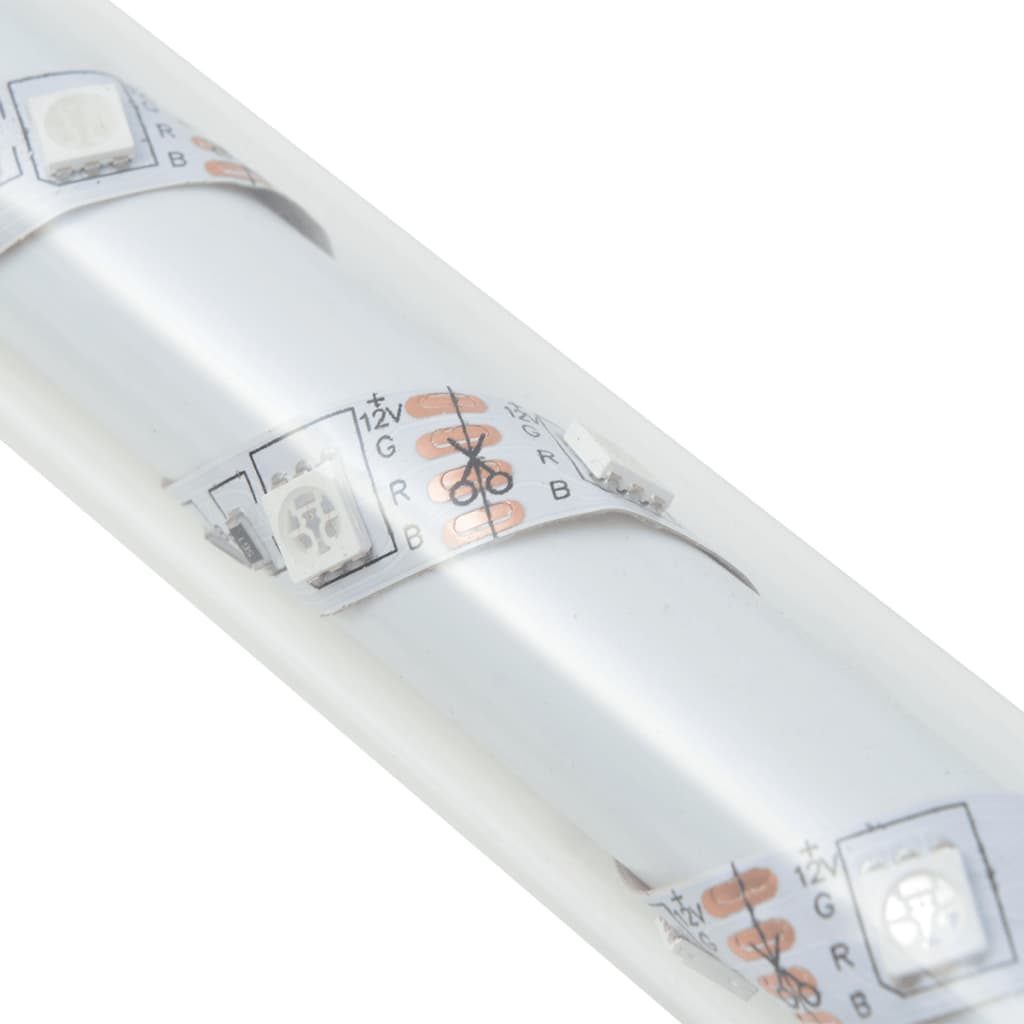 vidaXL Hagegabionvegg med glasstein og LED-lampe 85x30x200 cm