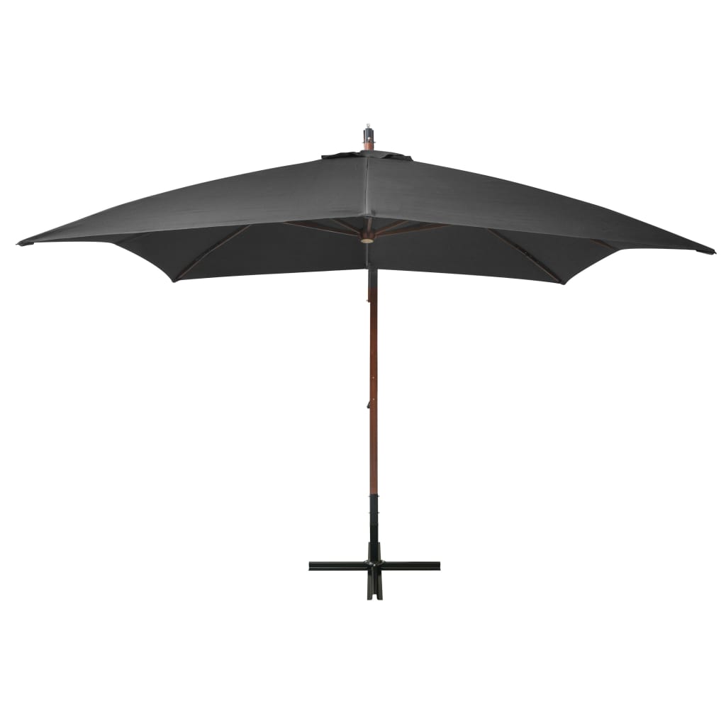 vidaXL Hengende parasoll med stolpe antrasitt 3x3 m heltre gran