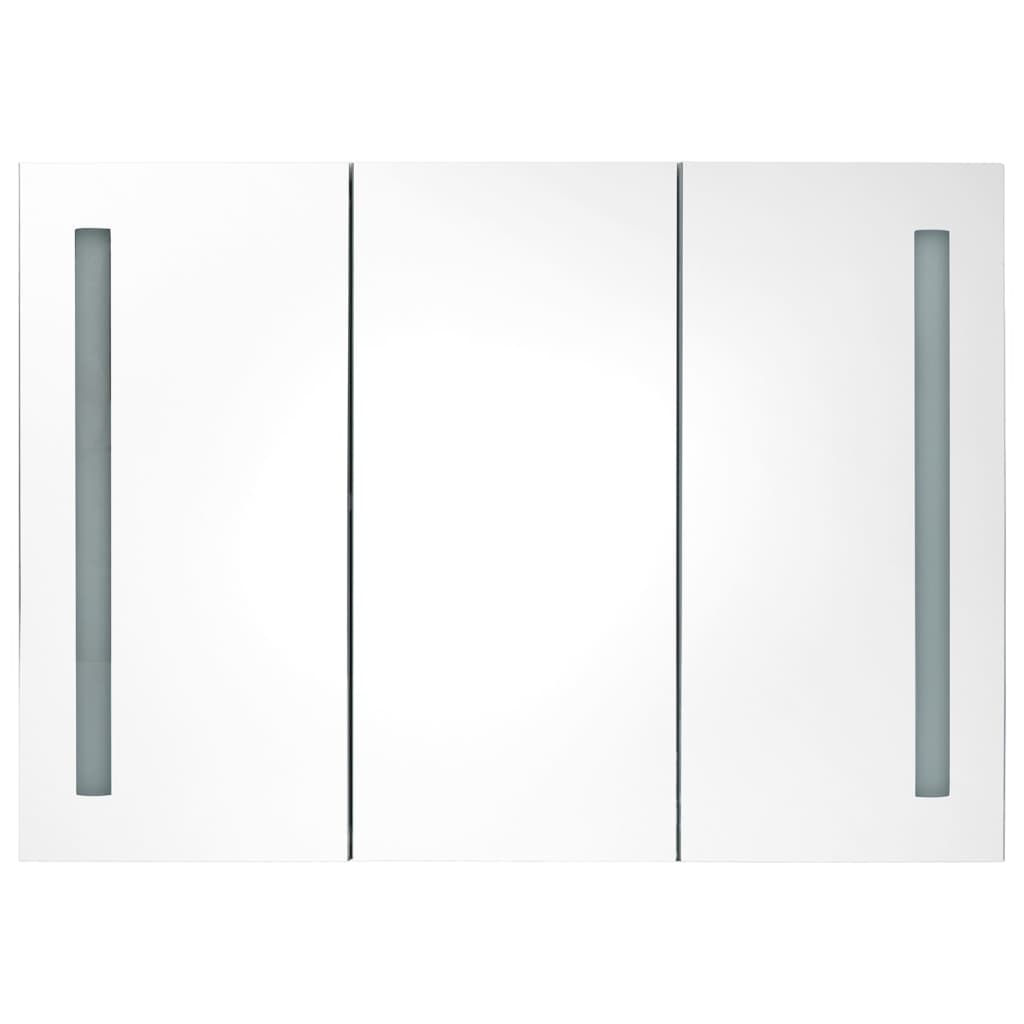 vidaXL LED-speilskap til bad 89x14x62 cm grå