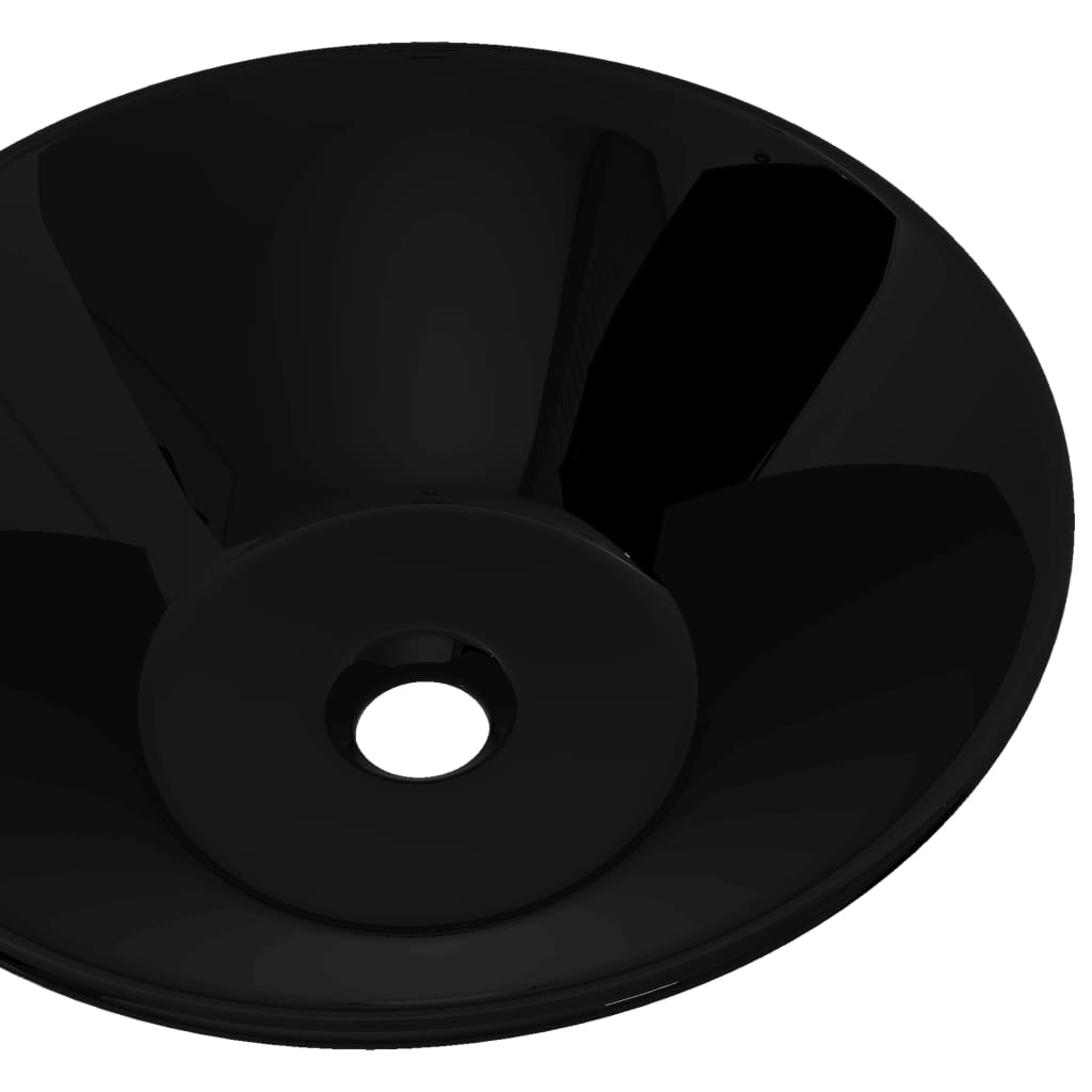 Keramisk rund baderomsservant, svart
