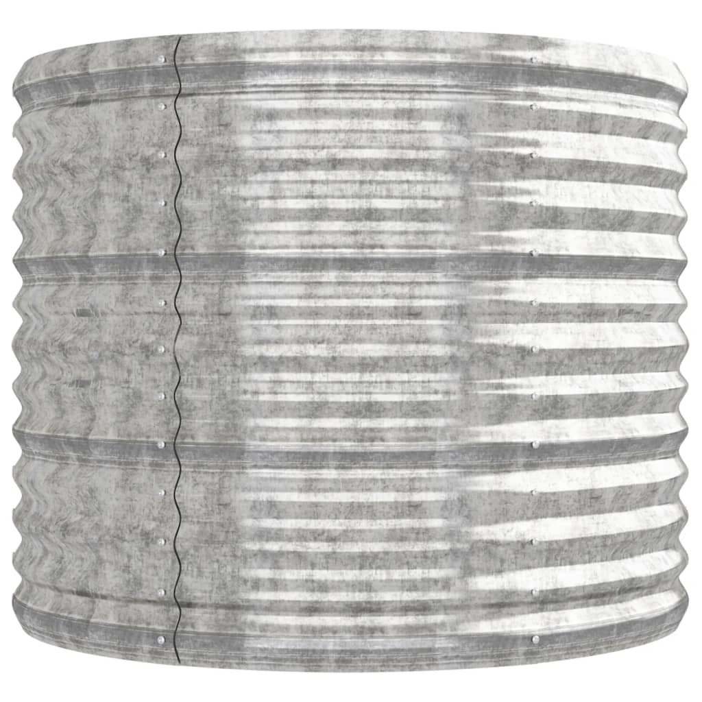 vidaXL Høybed pulverlakkert stål 224x80x68 cm sølv