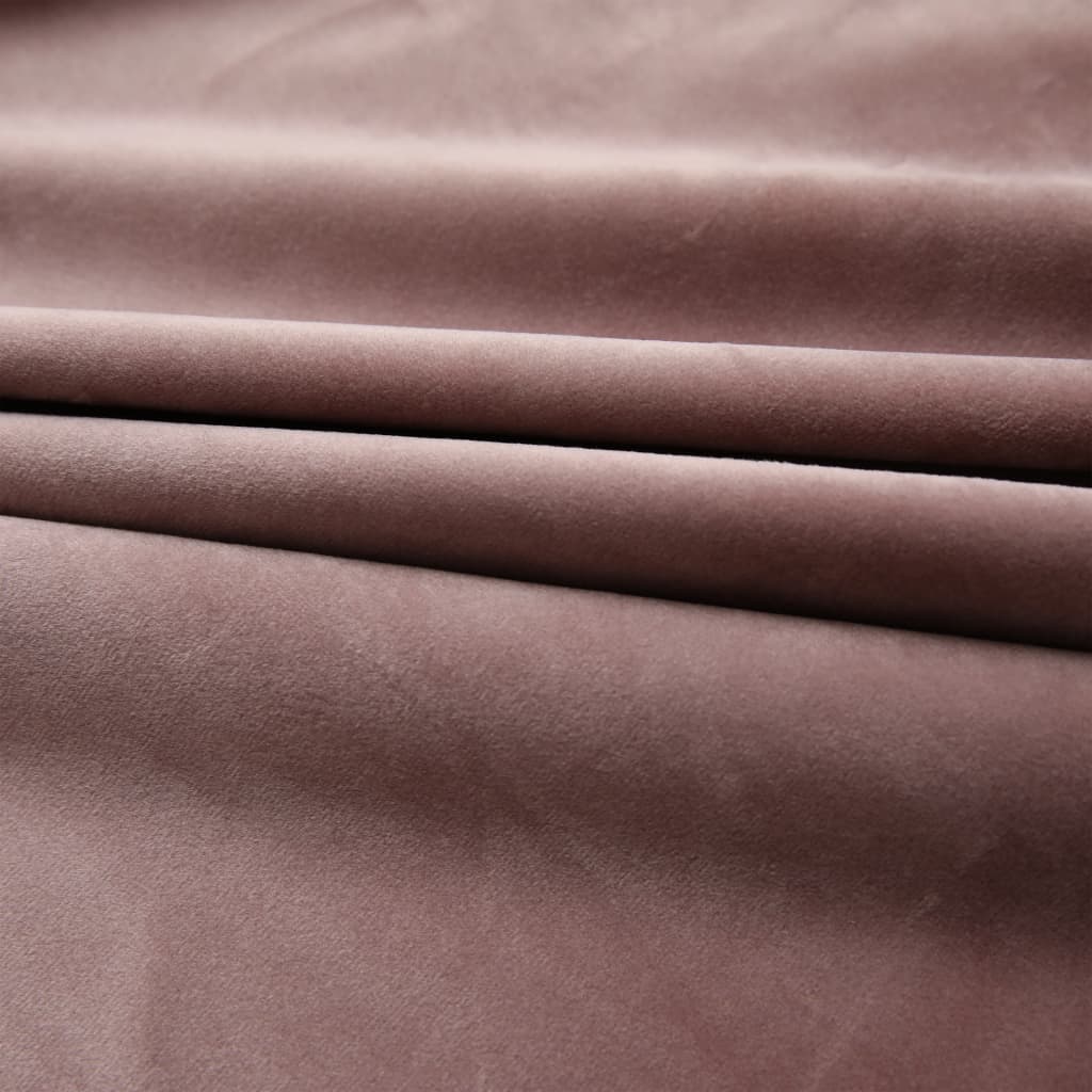 vidaXL Lystett gardin med kroker fløyel antikk rosa 290x245 cm