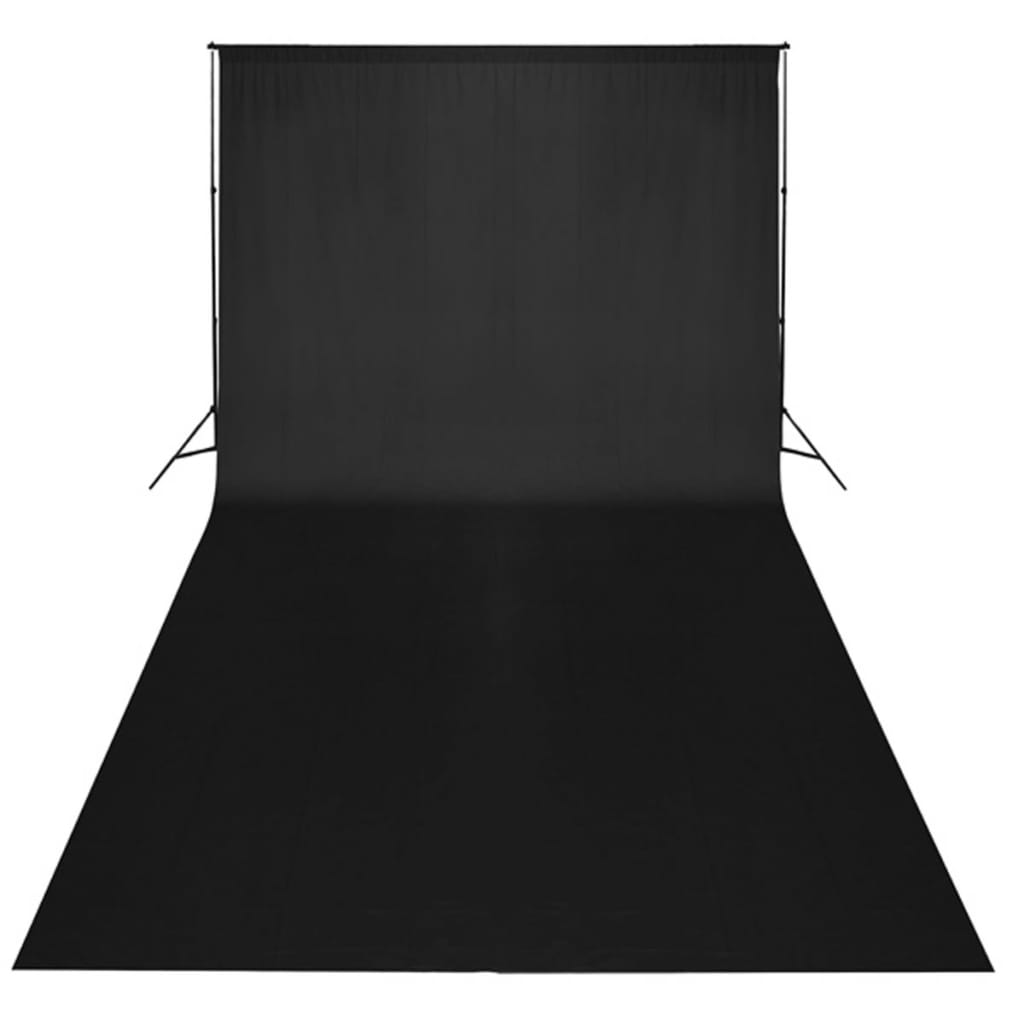 vidaXL Studiosett svart bakteppe 600x300 cm og lys