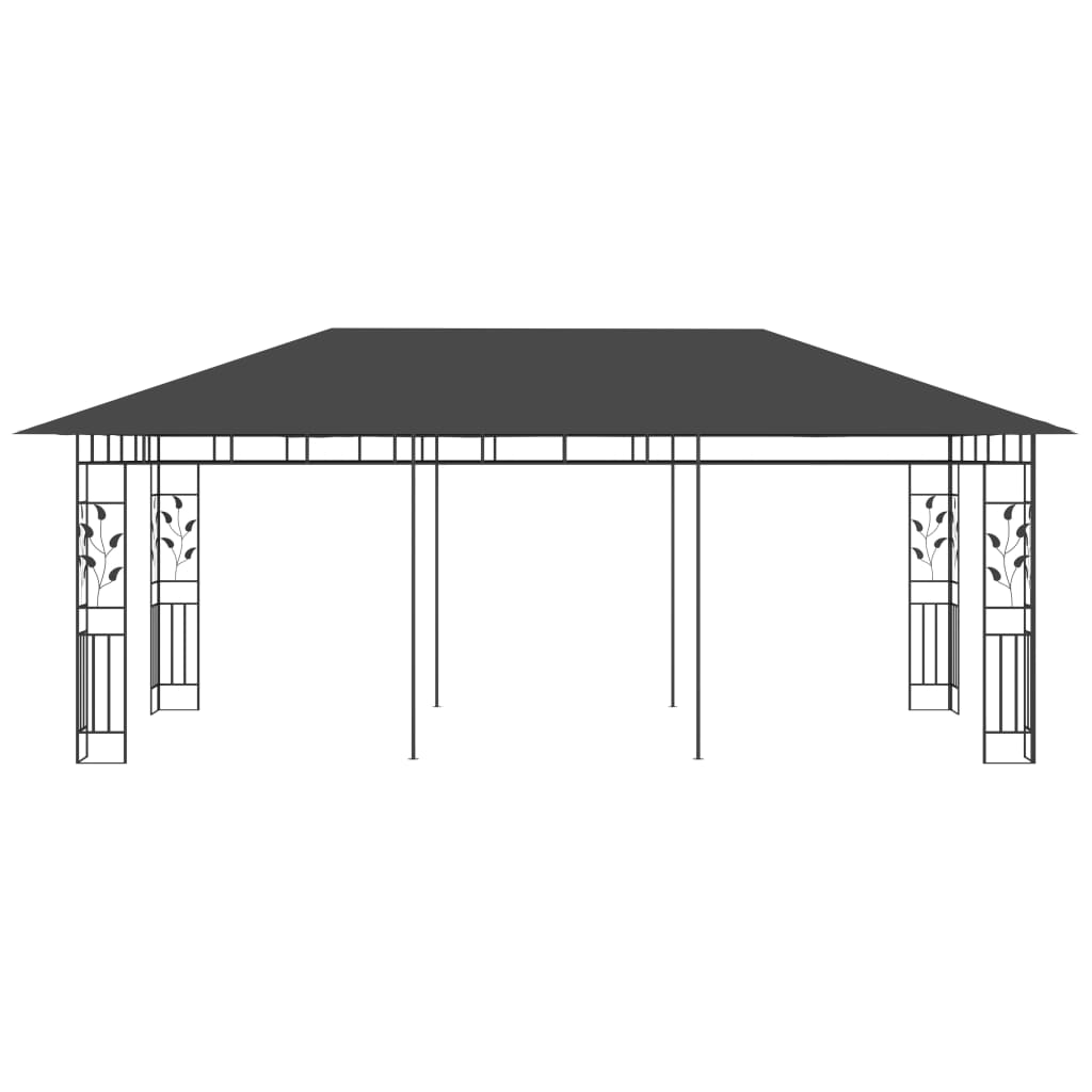 vidaXL Paviljong med myggnett 6x3x2,73 m antrasitt