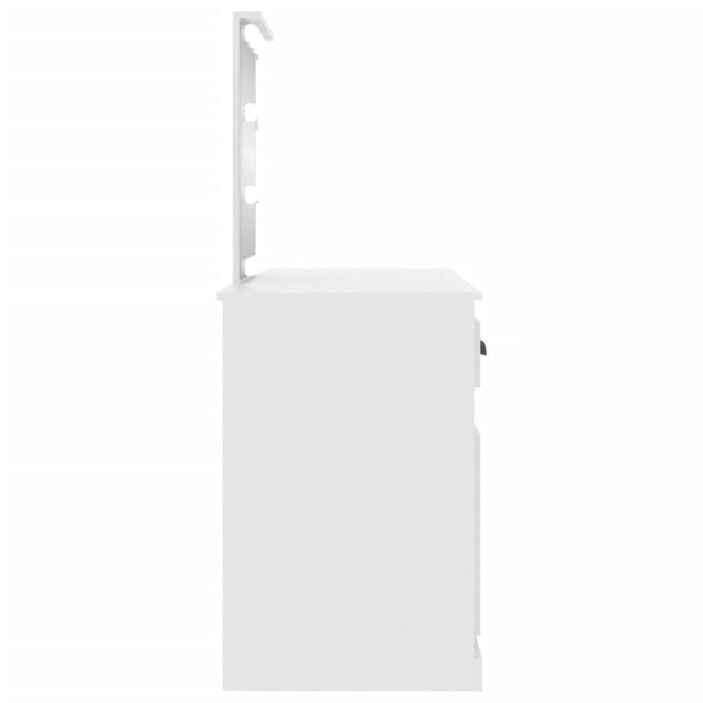 vidaXL Sminkebord med LED hvit 130x50x132,5 cm