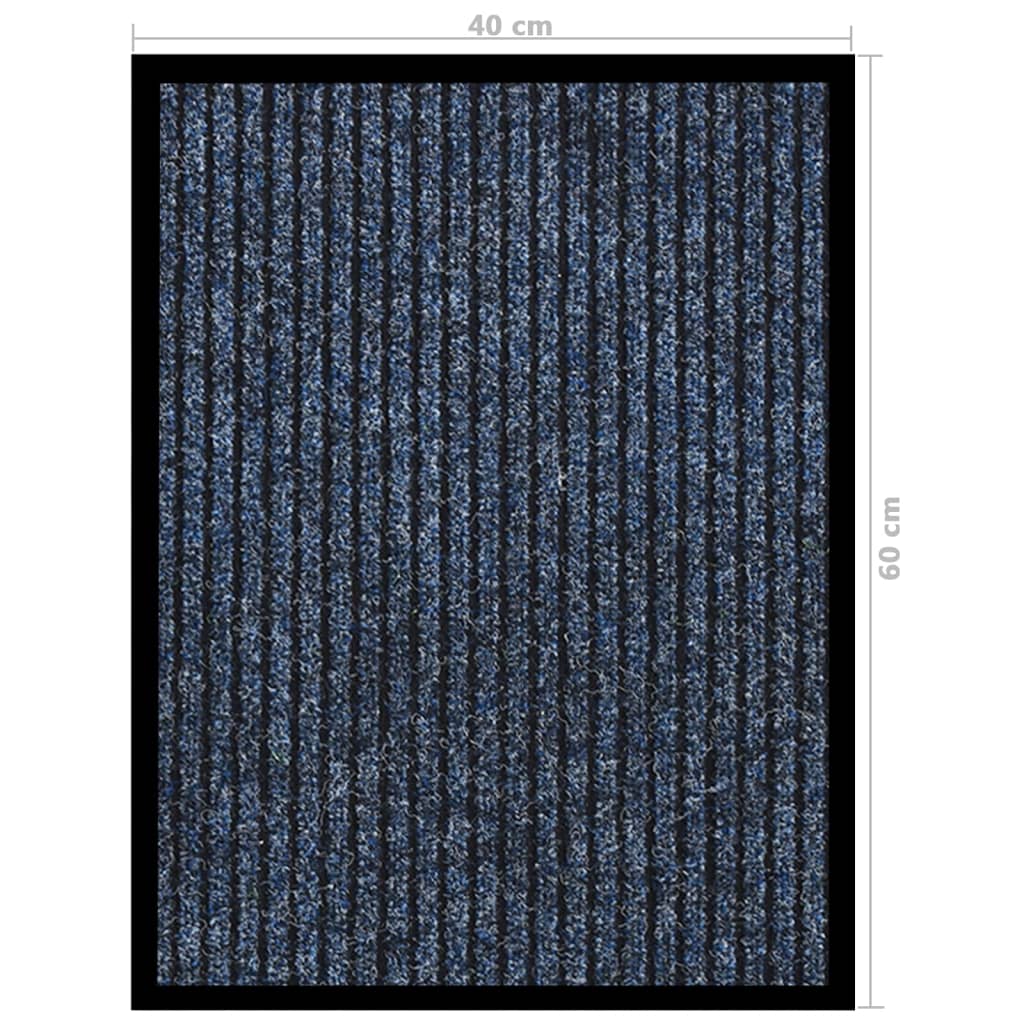 vidaXL Dørmatte stripet blå 40x60 cm
