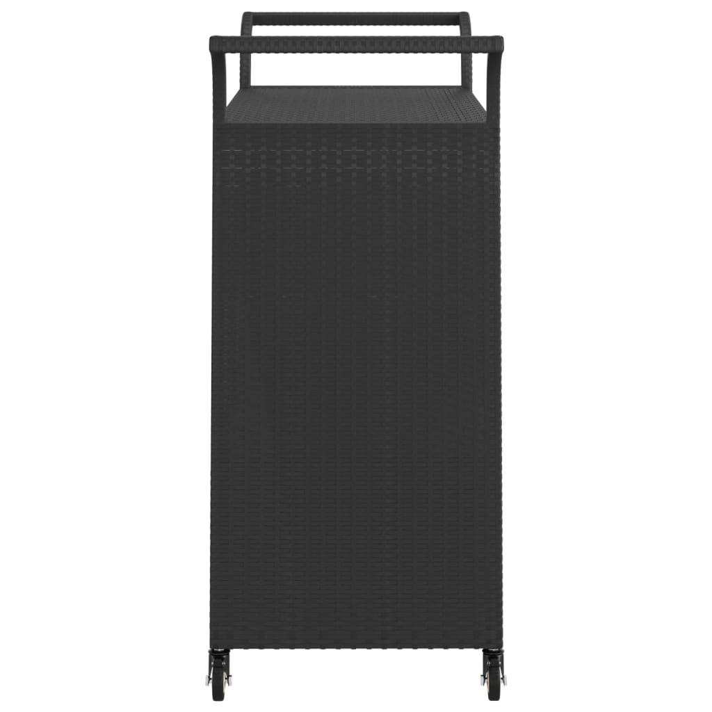 vidaXL Serveringsvogn med skuff svart 100x45x97 cm polyrotting