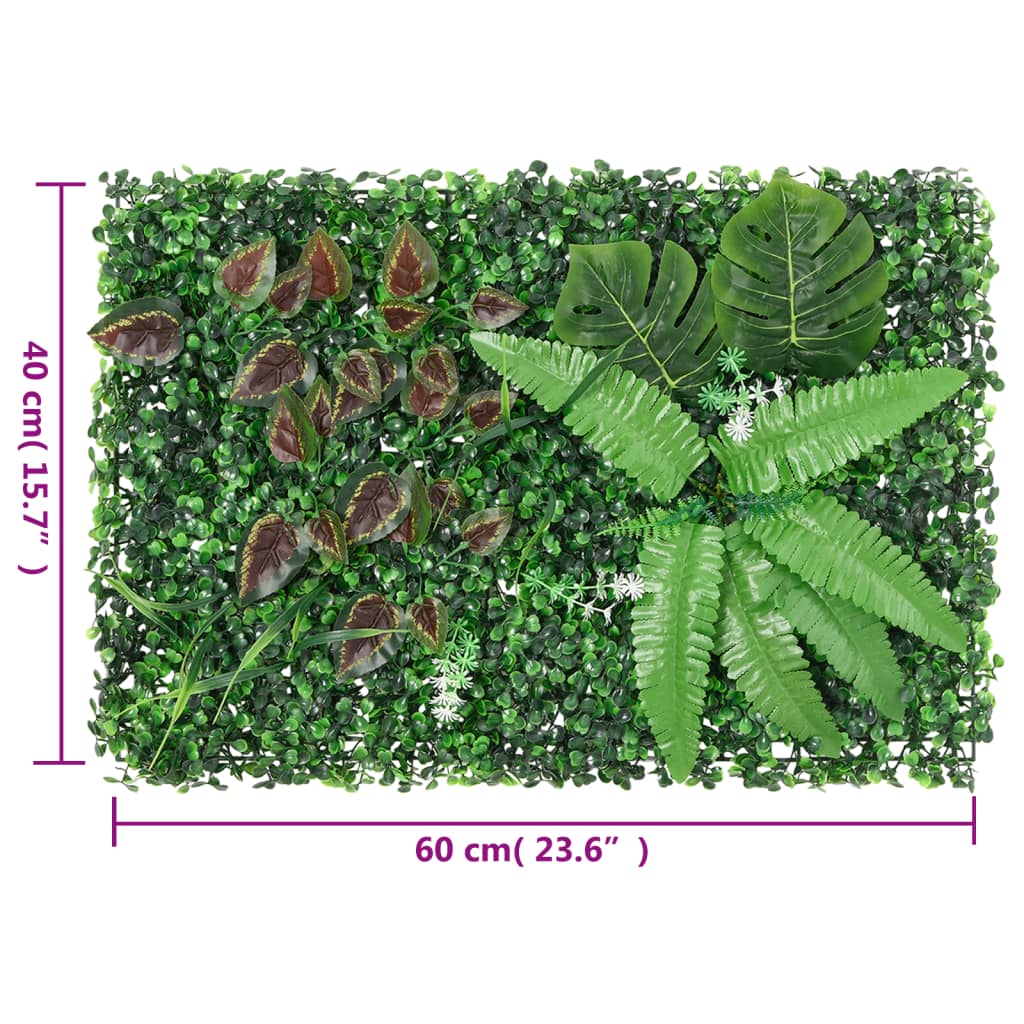  vidaXL Gjerde med kunstige planter 6 stk grønn 40x60 cm