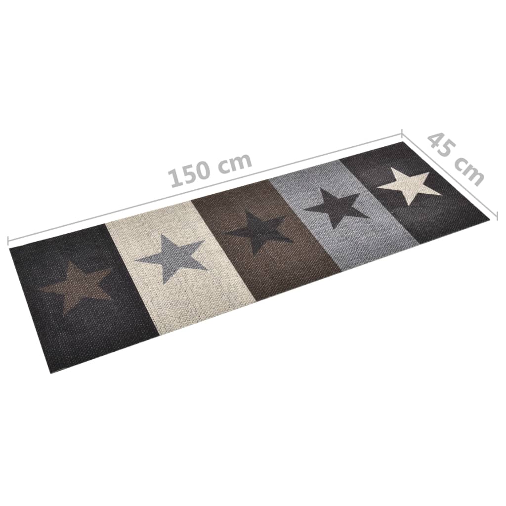 vidaXL Vaskbart kjøkkenteppe Stars 45x150 cm
