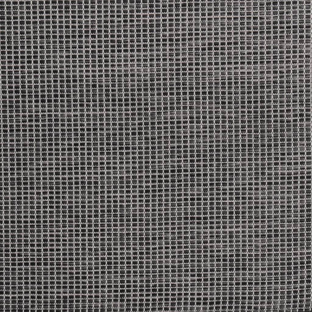 vidaXL Utendørs flatvevd teppe 160x230 cm grå