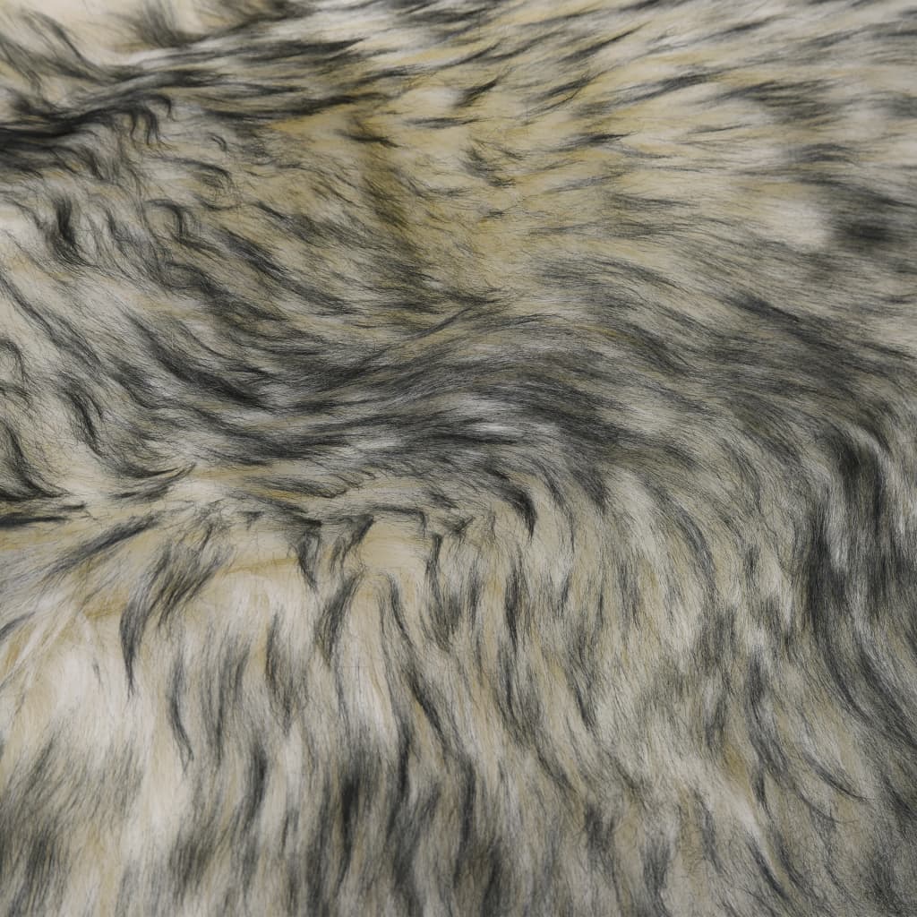 vidaXL Teppe saueskinn 60x180 cm mørkegrå melange