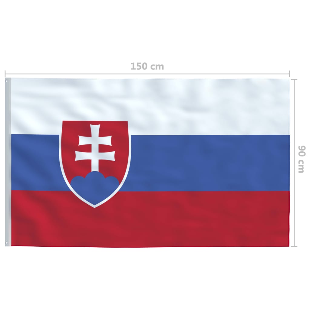 vidaXL Slovakisk flagg og stang aluminium 6,2 m