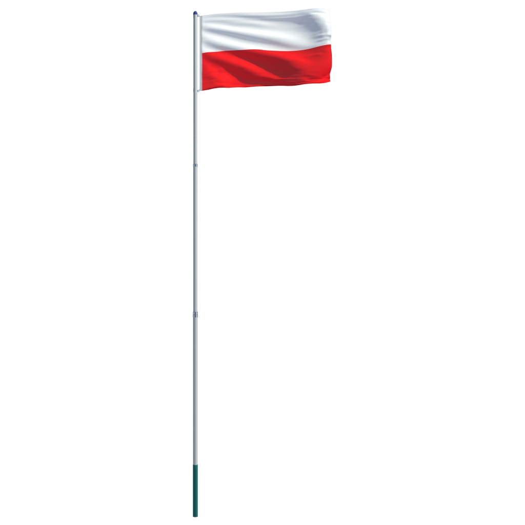 vidaXL Polsk flagg og stang aluminium 6 m