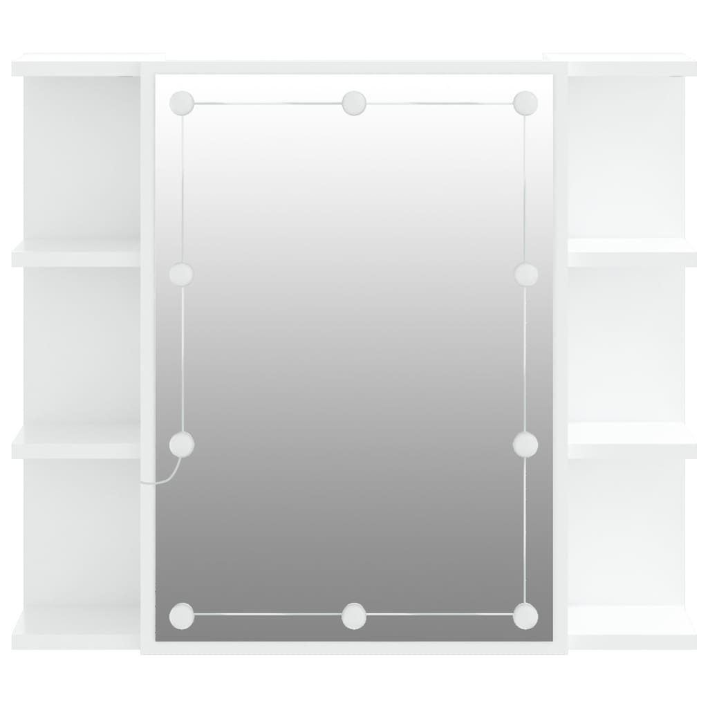 vidaXL Speilskap med LED hvit 70x16,5x60 cm