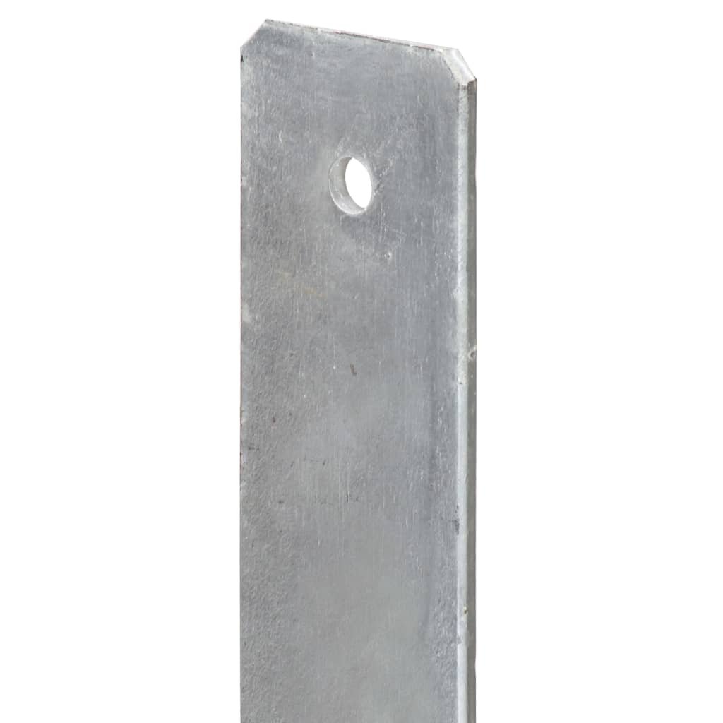 vidaXL Gjerdespyd 6 stk sølv 8x6x60 cm galvanisert stål