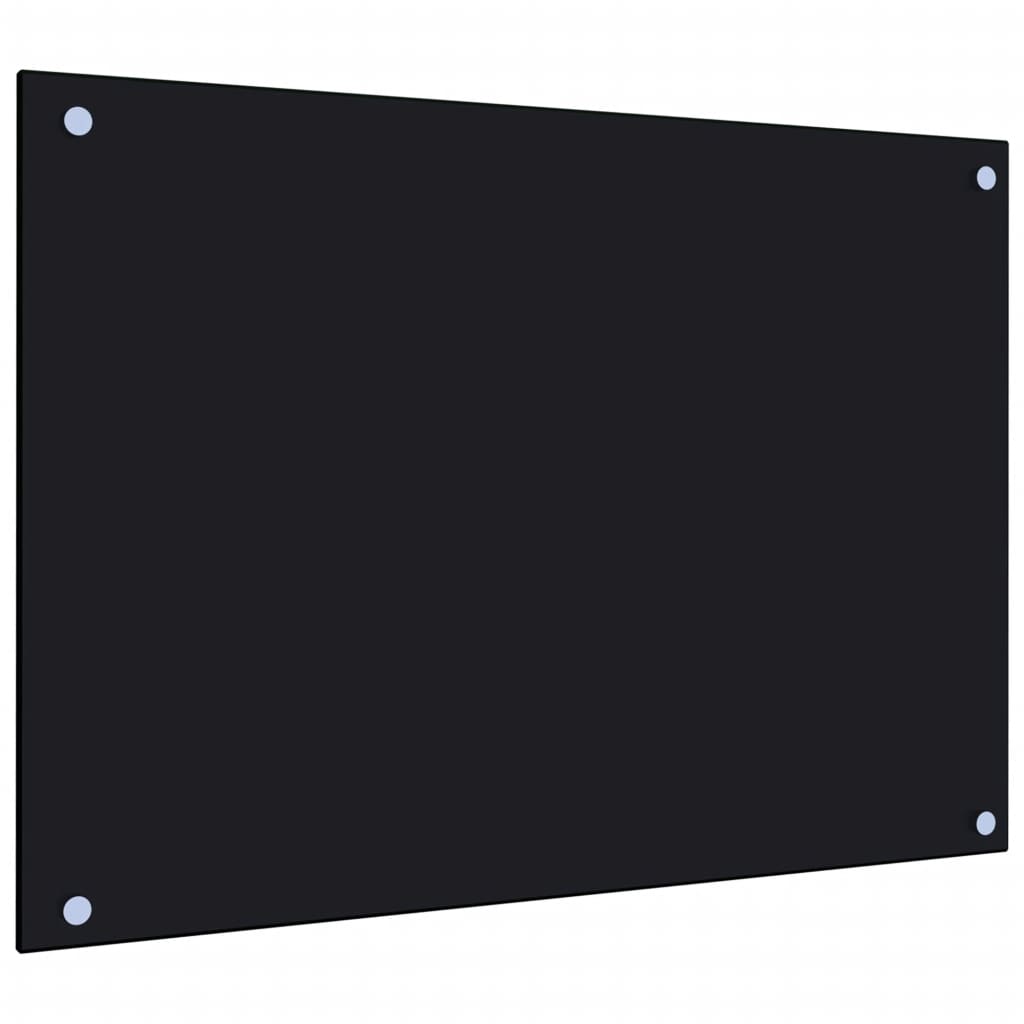 vidaXL Kjøkkenplate svart 70x50 cm herdet glass