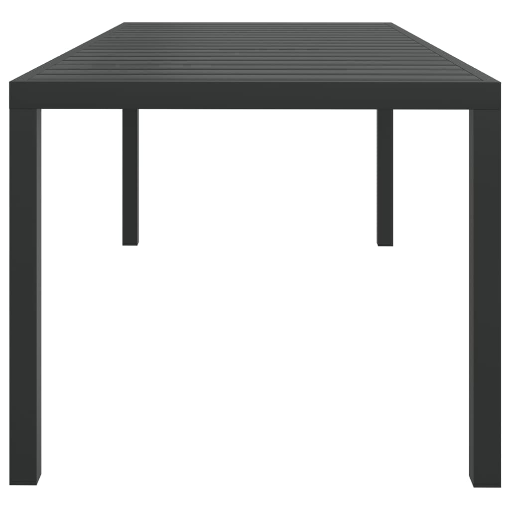 vidaXL Hagebord svart 185x90x74 cm aluminium og WPC