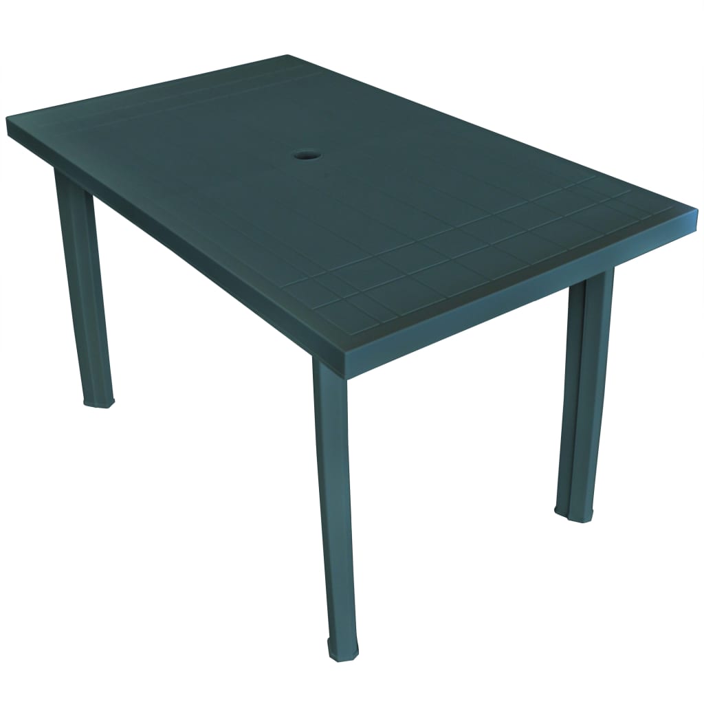 vidaXL Hagebord grønn 126x76x72 cm plast