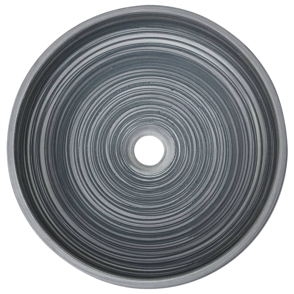 vidaXL Benkeservant grå rund Φ41x14 cm keramikk