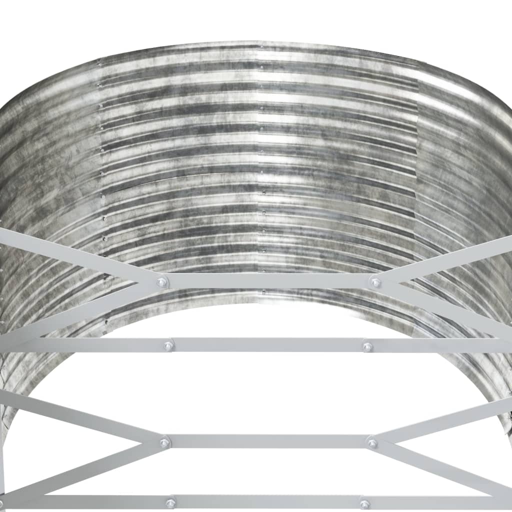 vidaXL Høybed sølv 507x100x68 cm pulverlakkert stål