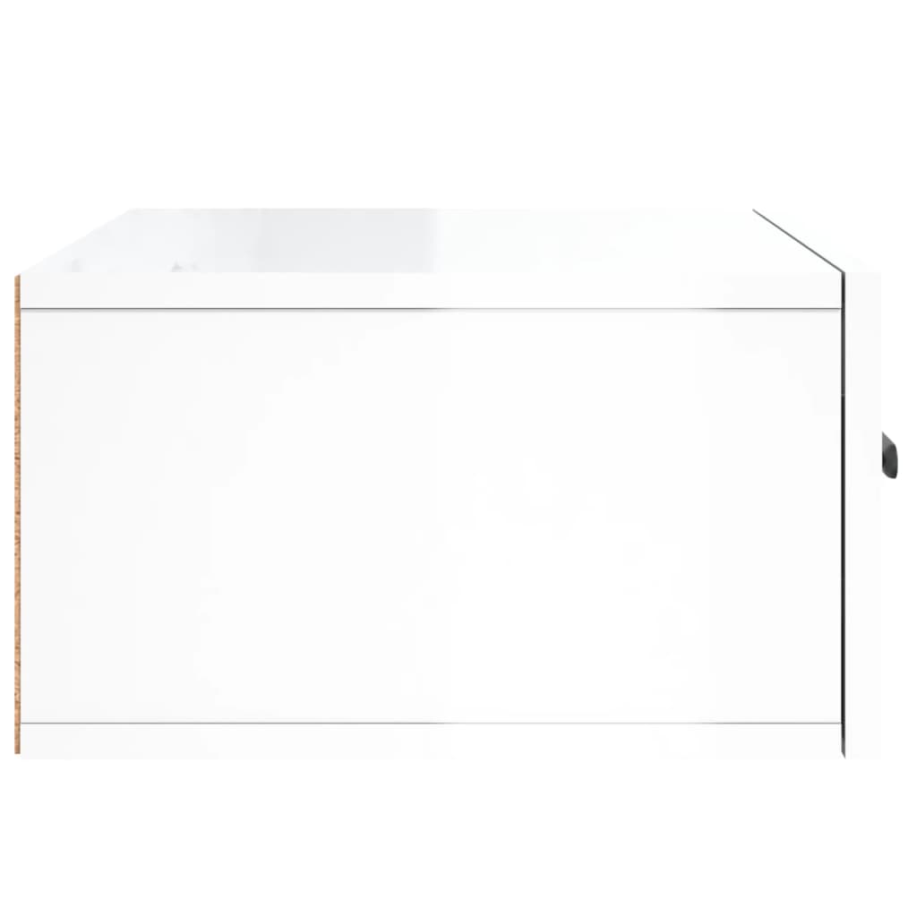 vidaXL Veggmonterte nattbord 2 stk høyglans hvit 35x35x20 cm