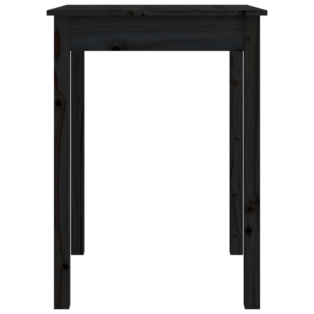 vidaXL Spisebord svart 55x55x75 cm heltre furu