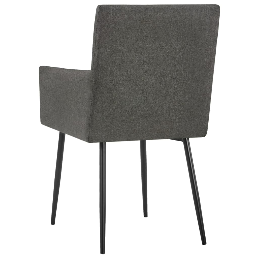 vidaXL Spisestoler med armlener 2 stk gråbrun stoff