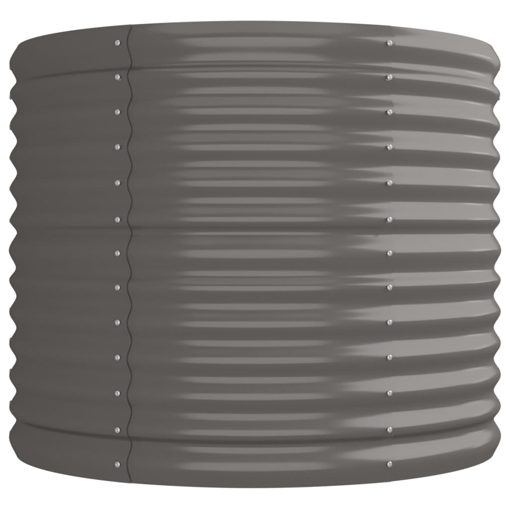 vidaXL Høybed pulverlakkert stål 224x80x68 cm grå
