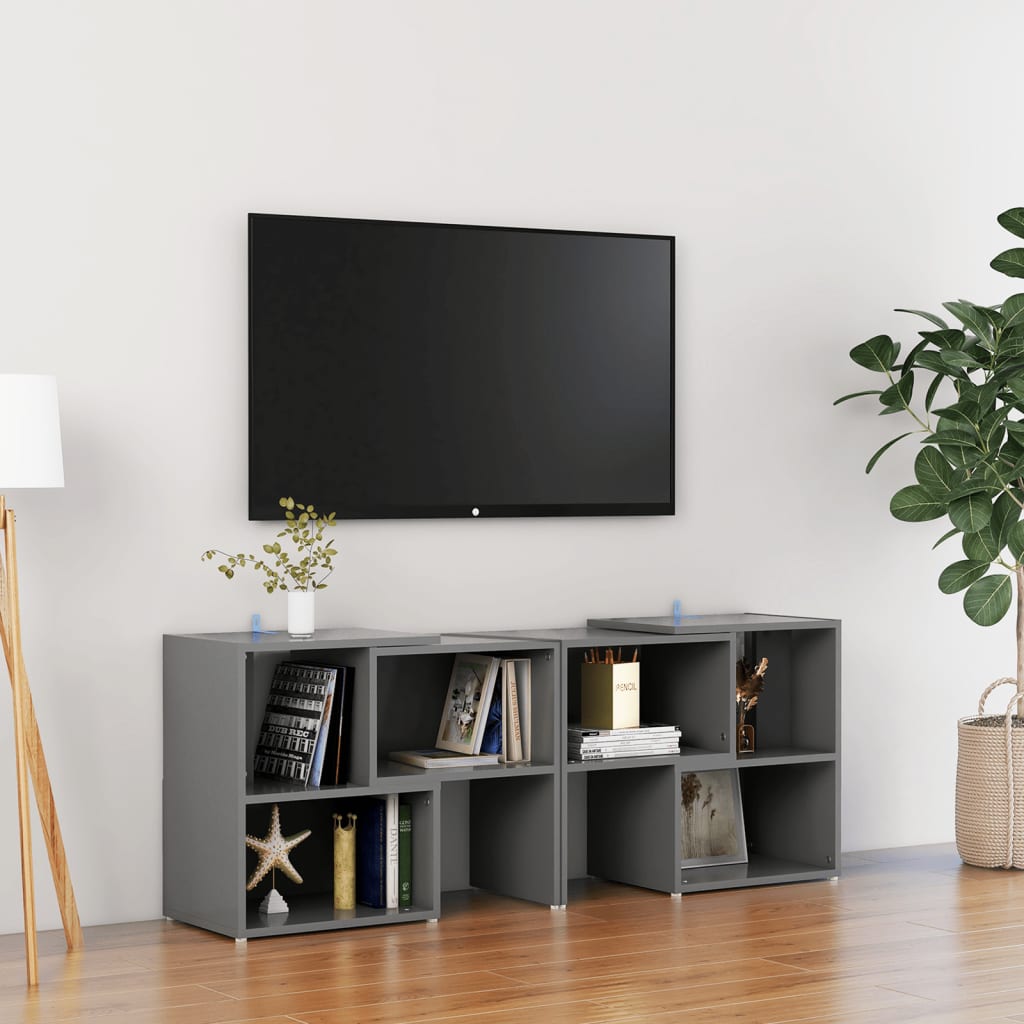 vidaXL TV-benk grå 104x30x52 cm sponplate
