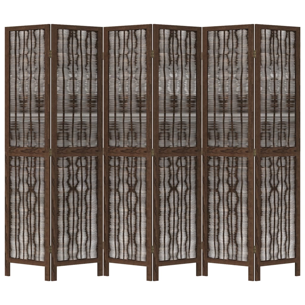 vidaXL Romdeler 6 paneler mørkebrun heltre keisertre