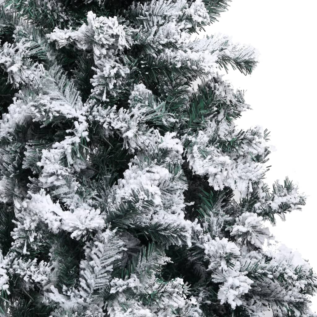vidaXL Kunstig juletre med LED og kulesett og flokket snø grønn 300 cm