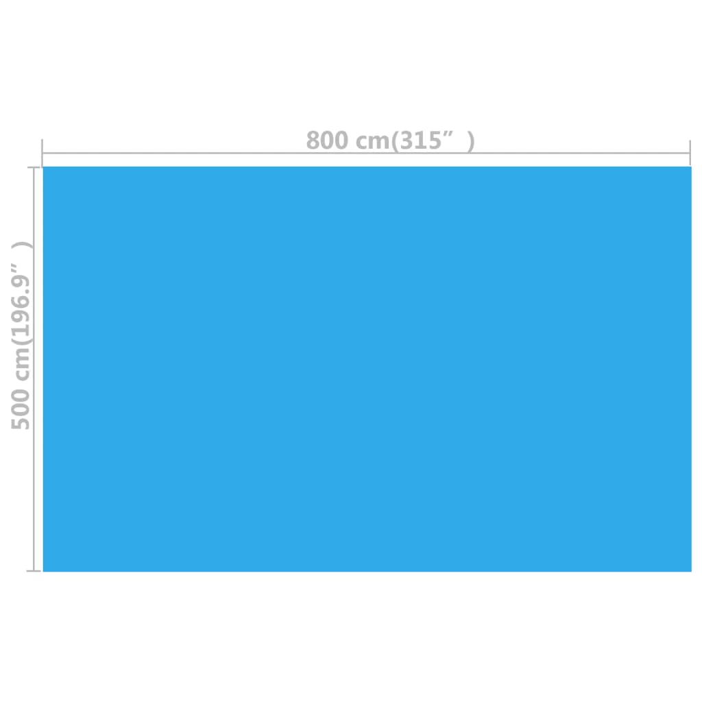 vidaXL Bassengtrekk rektangulært 800x500 cm PE blå