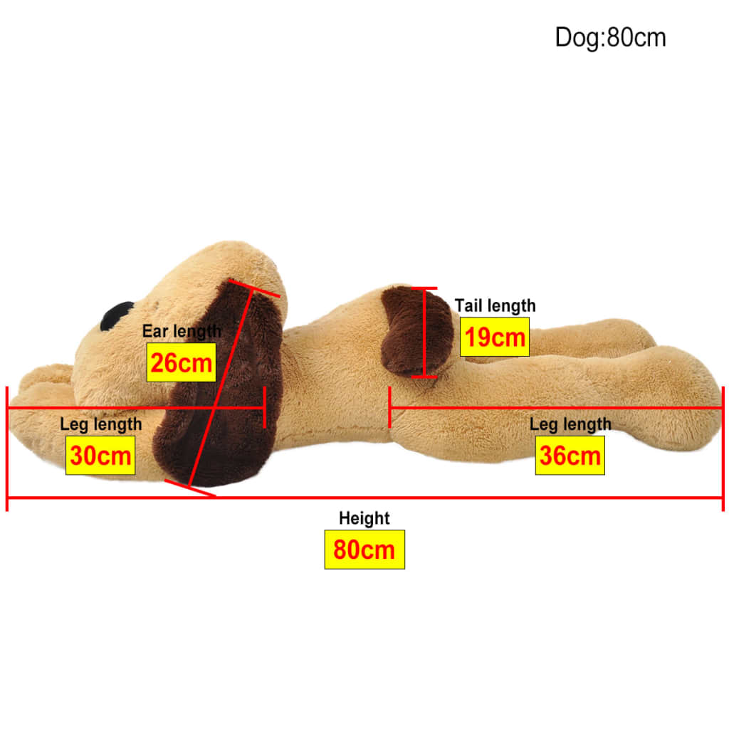 vidaXL Lekehund i plysj brun 80 cm