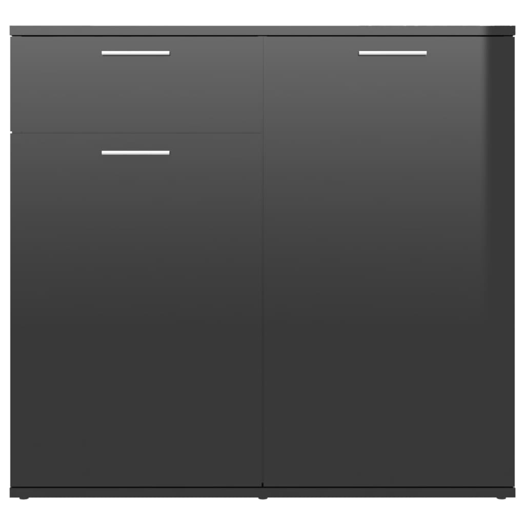 vidaXL Skjenk høyglans svart 80x36x75 cm sponplate