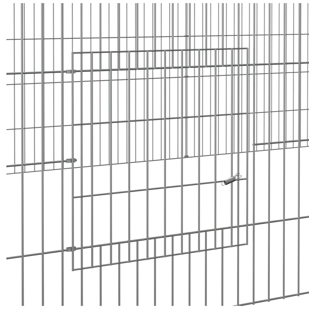 vidaXL Kaninbur med 5 paneler 541x109x54 cm galvanisert jern