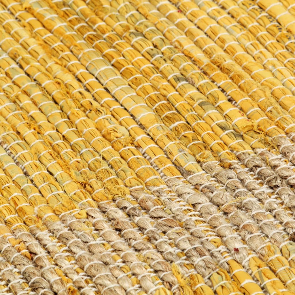 vidaXL Håndlaget teppe jute gul 160x230 cm