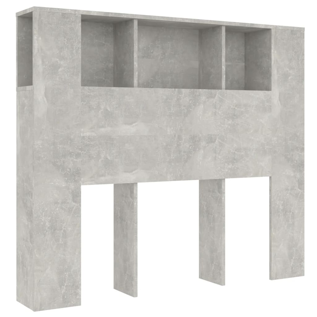 vidaXL Sengegavlskap betonggrå 120x18,5x102,5 cm