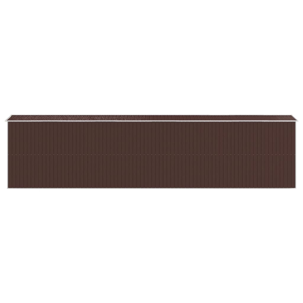 vidaXL Hageskur mørkebrun 192x855x223 cm galvanisert stål