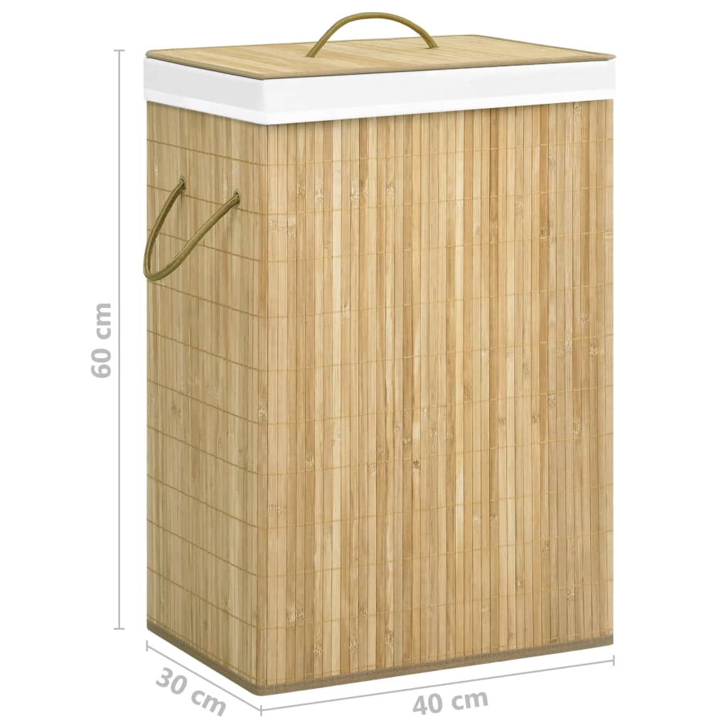vidaXL Skittentøyskurv med 2 seksjoner bambus 72 L