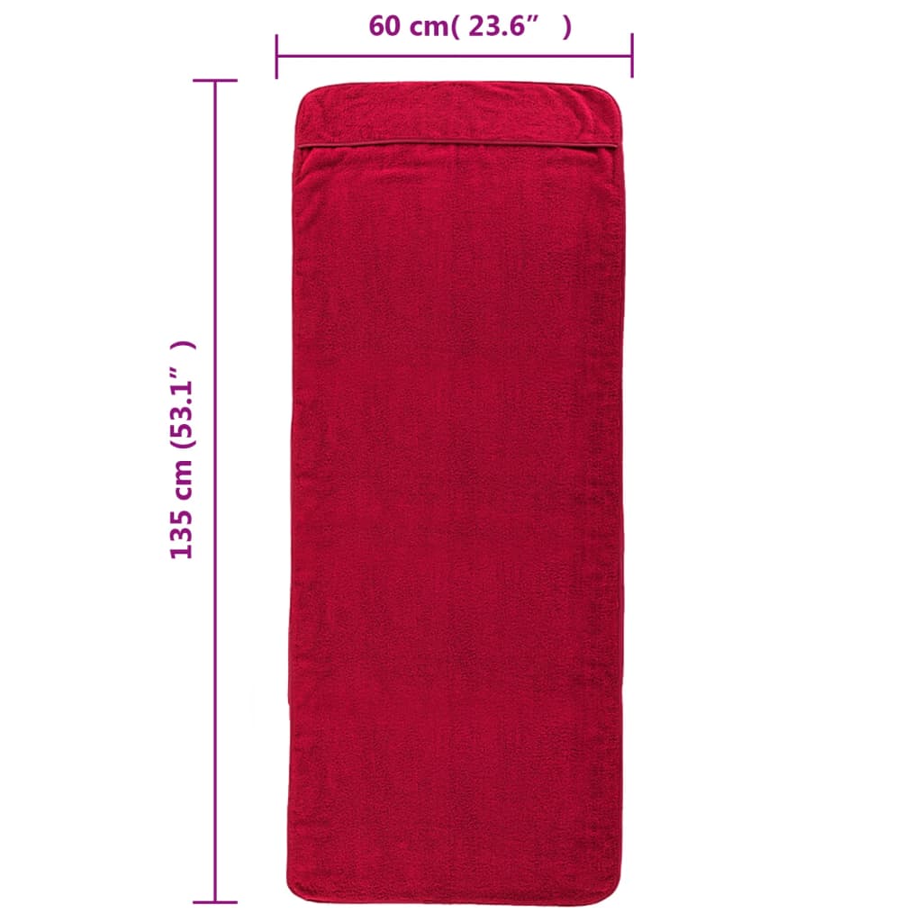 vidaXL Strandhåndklær 4 stk burgunder 60x135 cm stoff 400 GSM